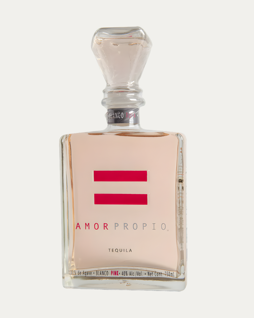 Tequila Rosa Amor Propio de 750 ml presentado en botella individual de alta calidad
