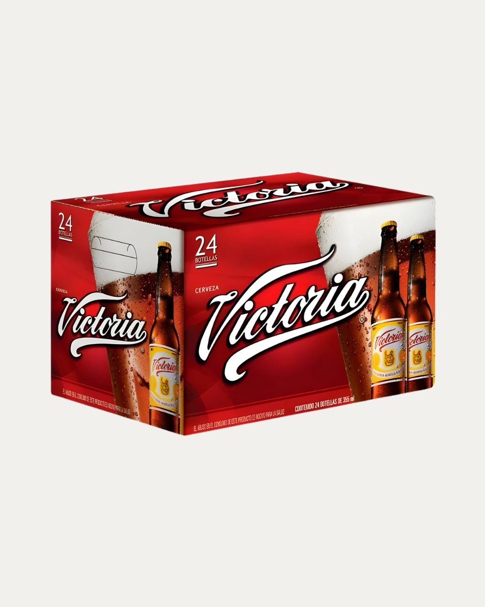 Cerveza oscura Victoria de 355 ml presentada en caja con 24 piezas