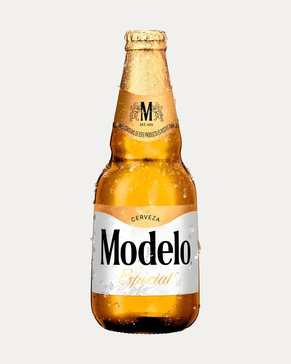 Cerveza clara Modelo Especial de 355 ml presentada en caja con 12 piezas