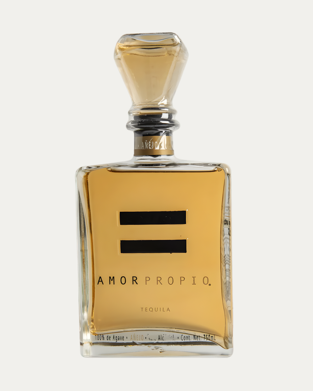 Tequila Añejo Amor Propio 750ml. presentado en botella individual de alta calidad