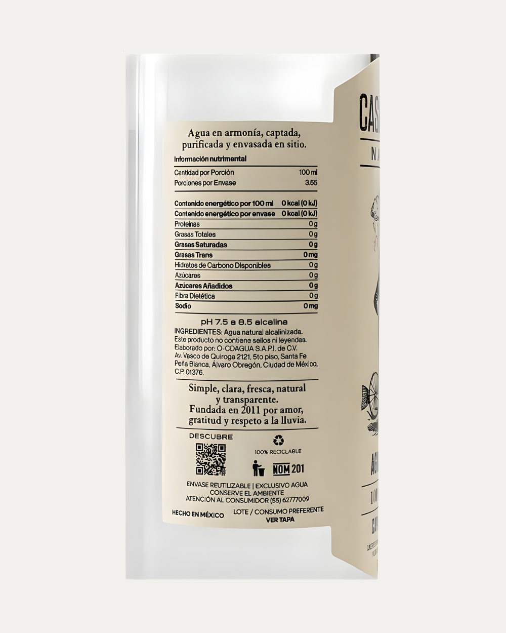 Agua Natural Alcalina de 355 ml en caja con 12 botellas individuales