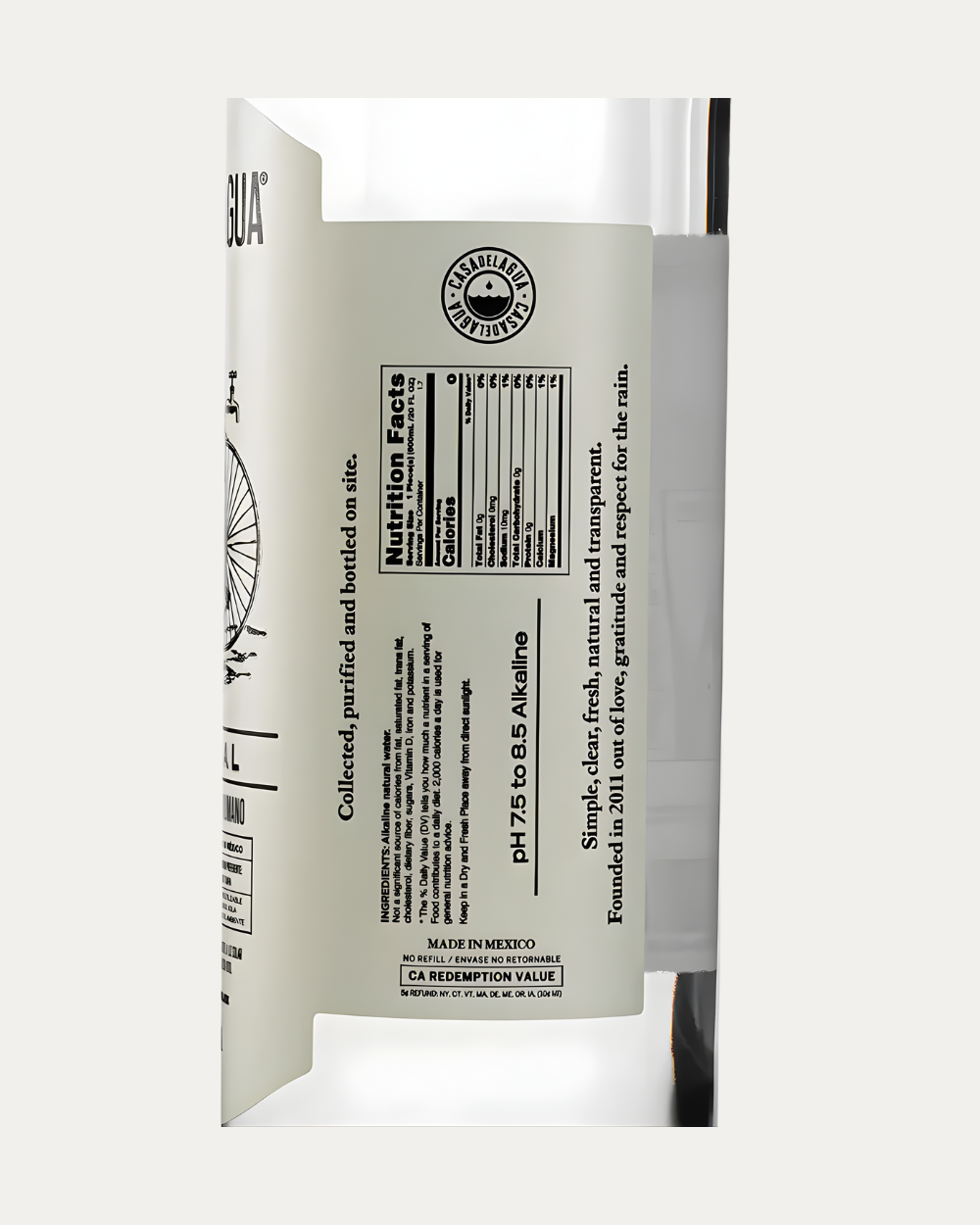 Agua Natural Alcalina de 600 ml en caja con 12 botellas individuales