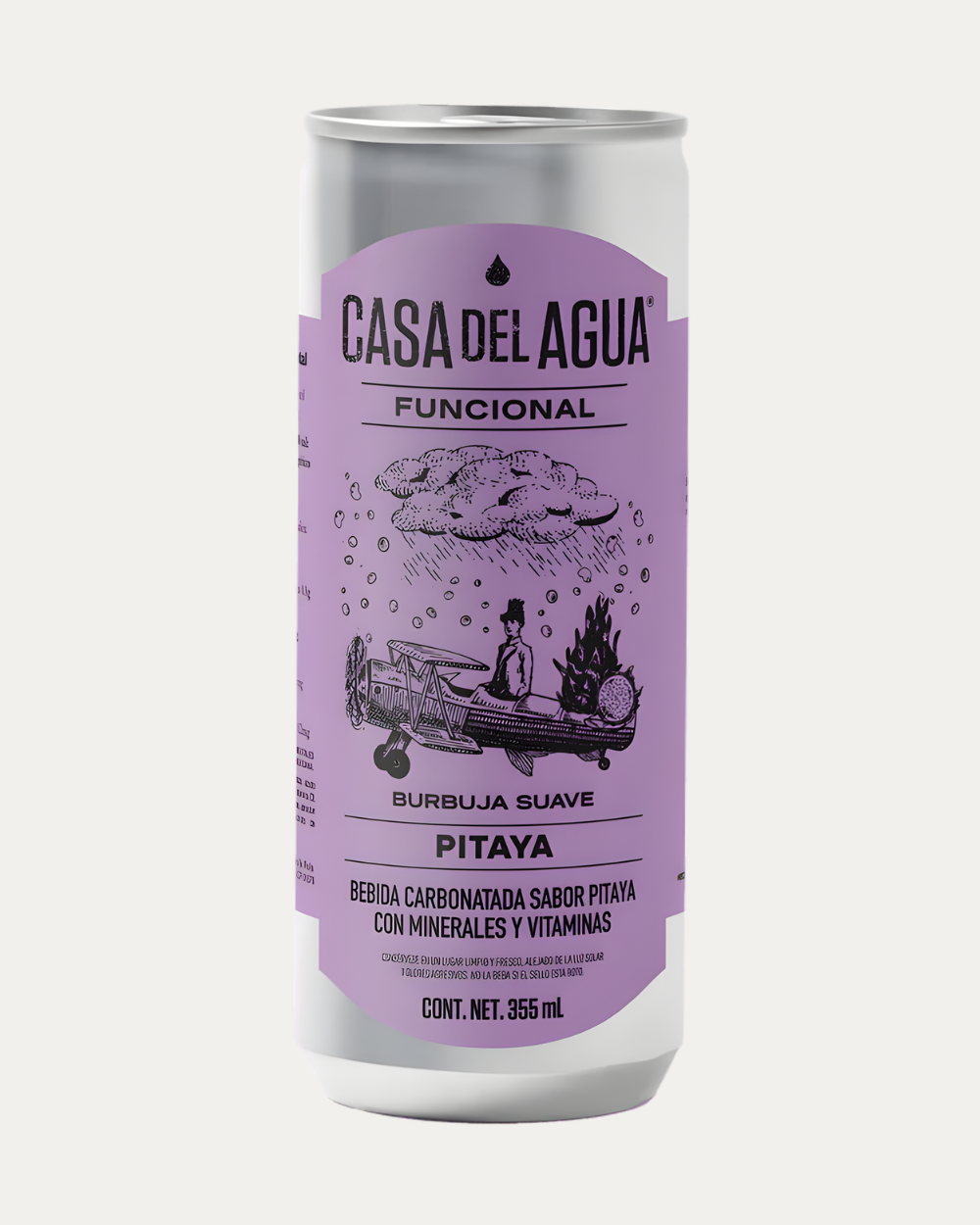 Bebida funcional sabor pitaya presentada en paquete con 12 piezas individuales